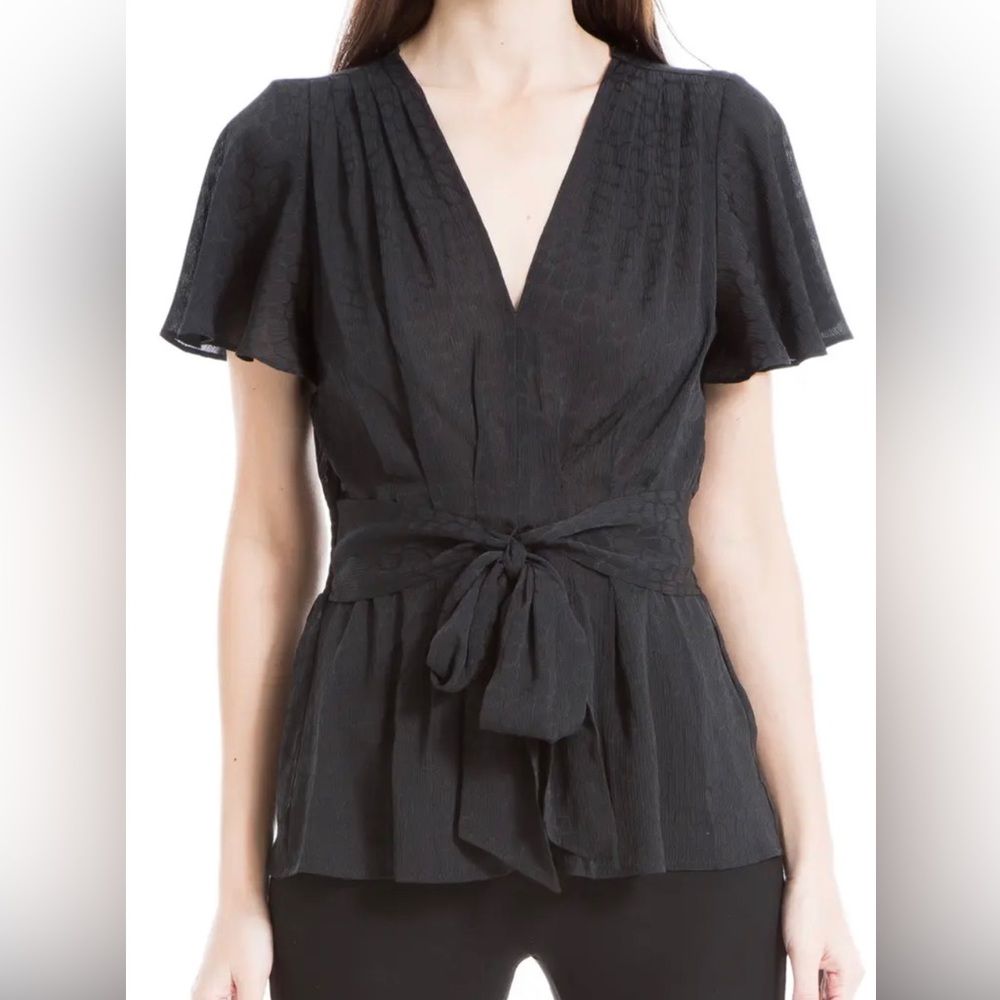 Max Studio Satin Flutter Blouse - image 1